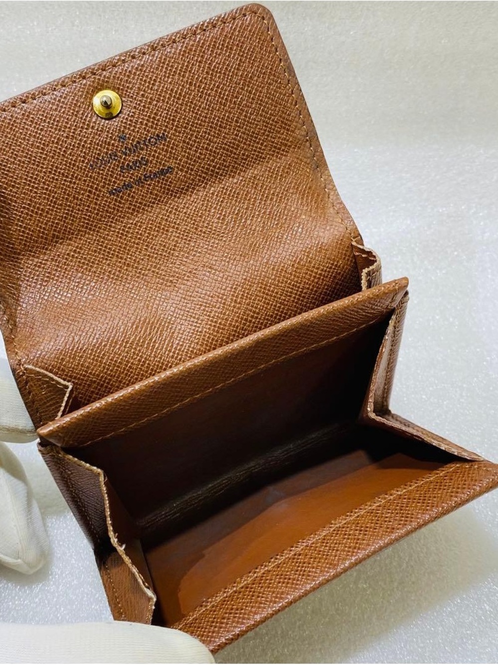Louis Vuitton Monogram Porte Monnaie Plat Coin Case Wallet Brown Leather unisex - Picture 4 of 11